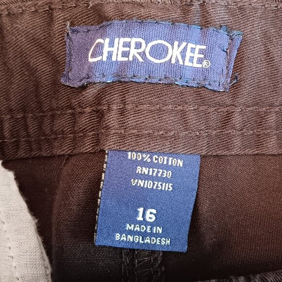 Cherokee Dark Brown Cargo Shorts - Big Boys Size 16 - Picture 3 of 3